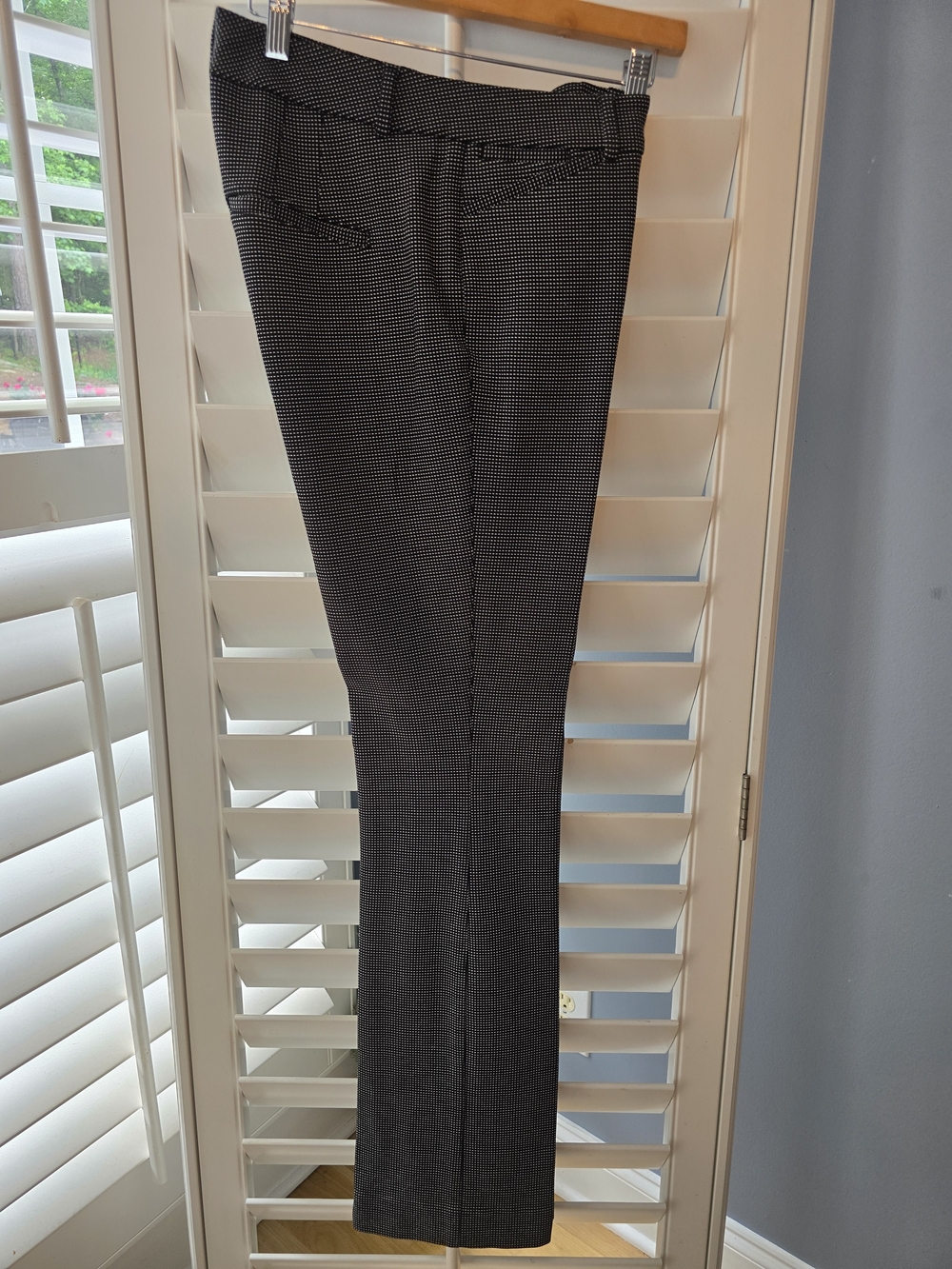 White House Black Market Black and White Micro-Check Pants